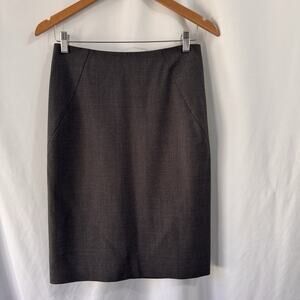 Theory Charcoal Wool Blend Pencil Skirt Size 2 Womens USA Office Work Business